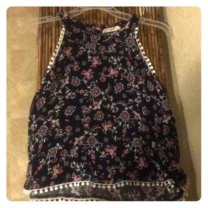 Sleeveless floral blouse